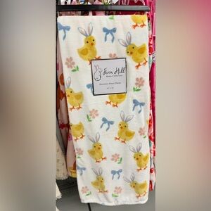 easter chick bow plush blanket throw